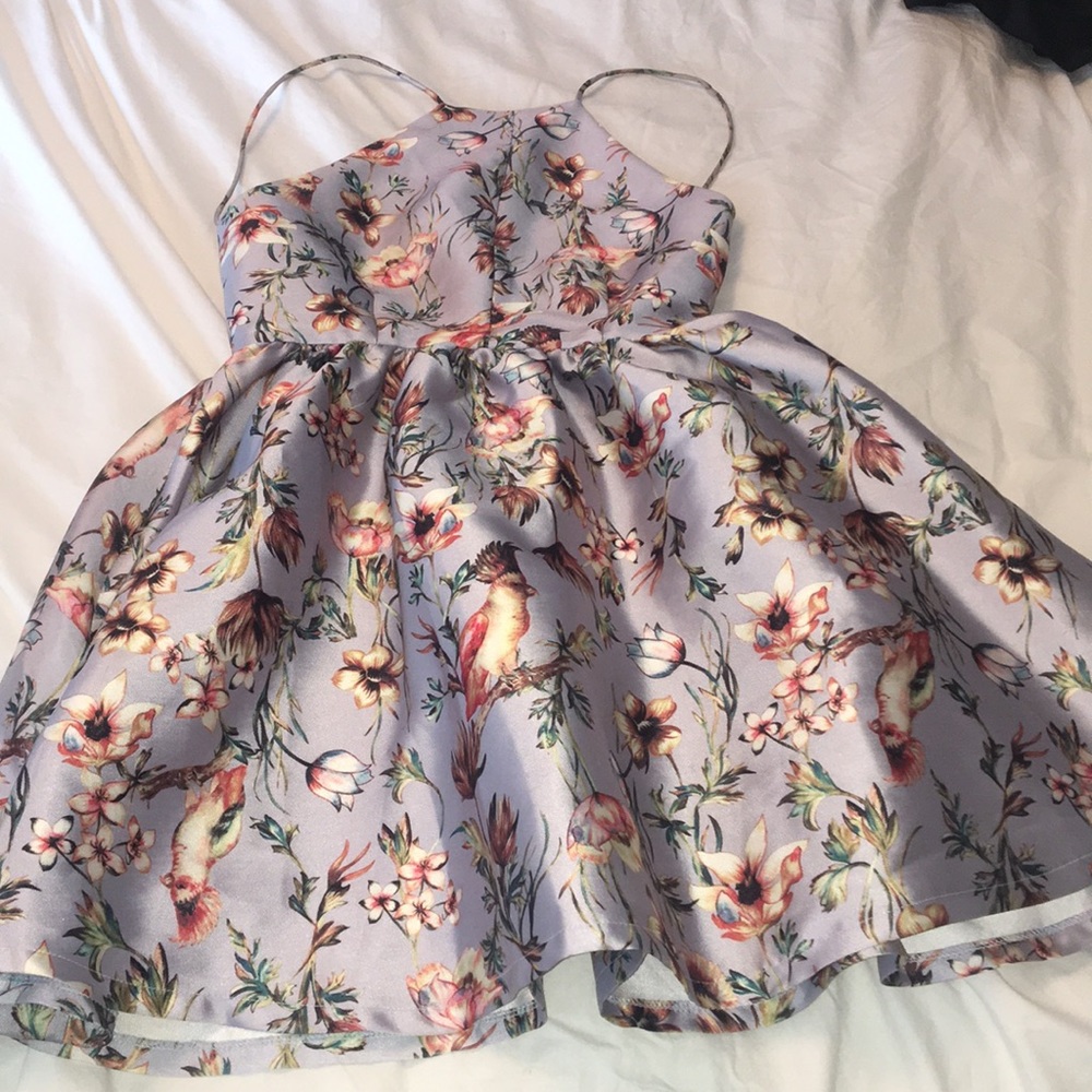 Beautiful light blue Floral Dress worn once